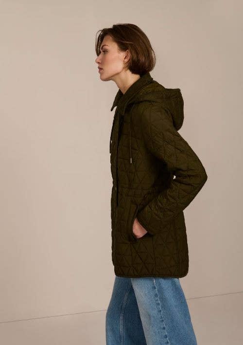 Bedford Quilted Drawstring Jacket — Navy --Medium