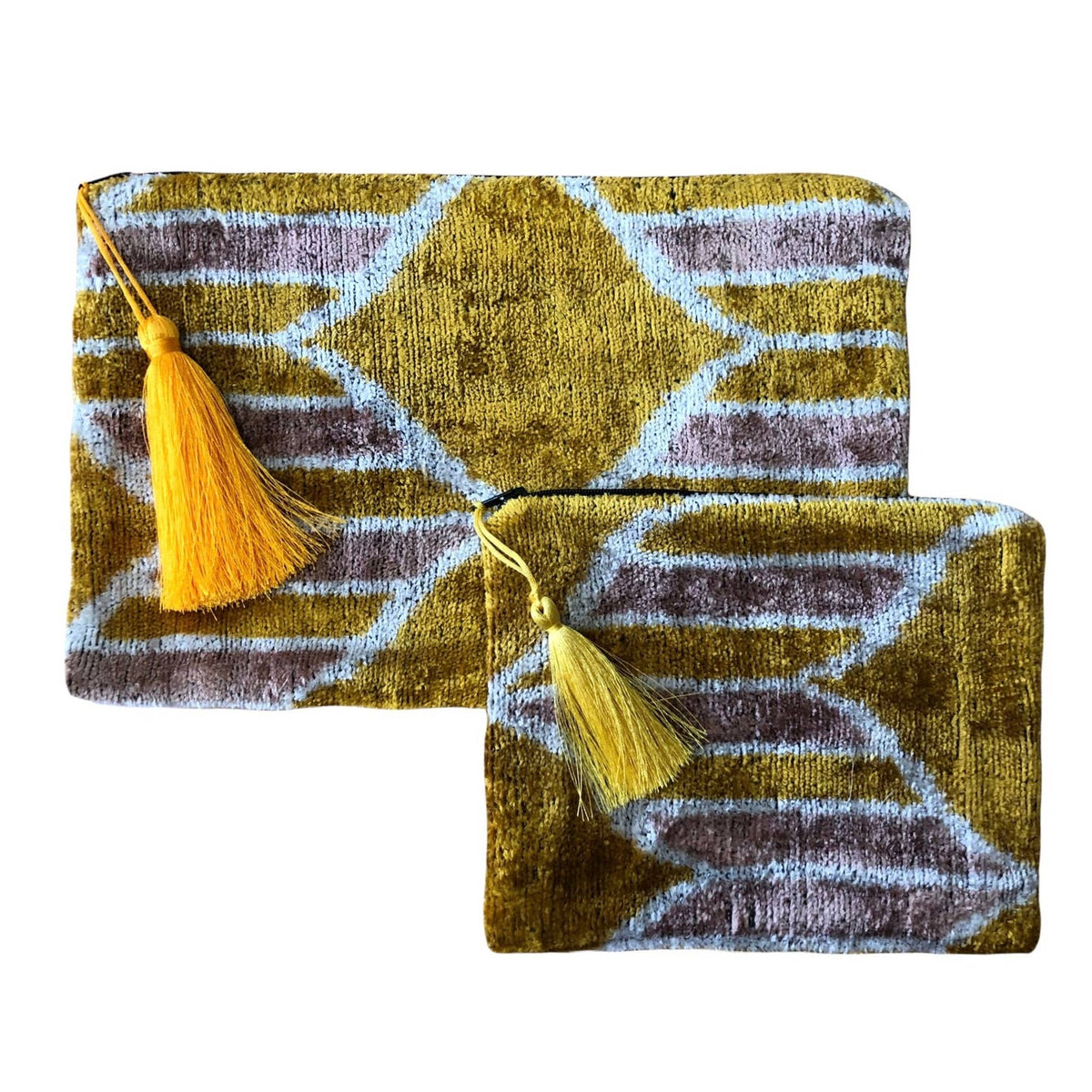 AYCA Design Silk Velvet Ikat Pouch — Pre-order