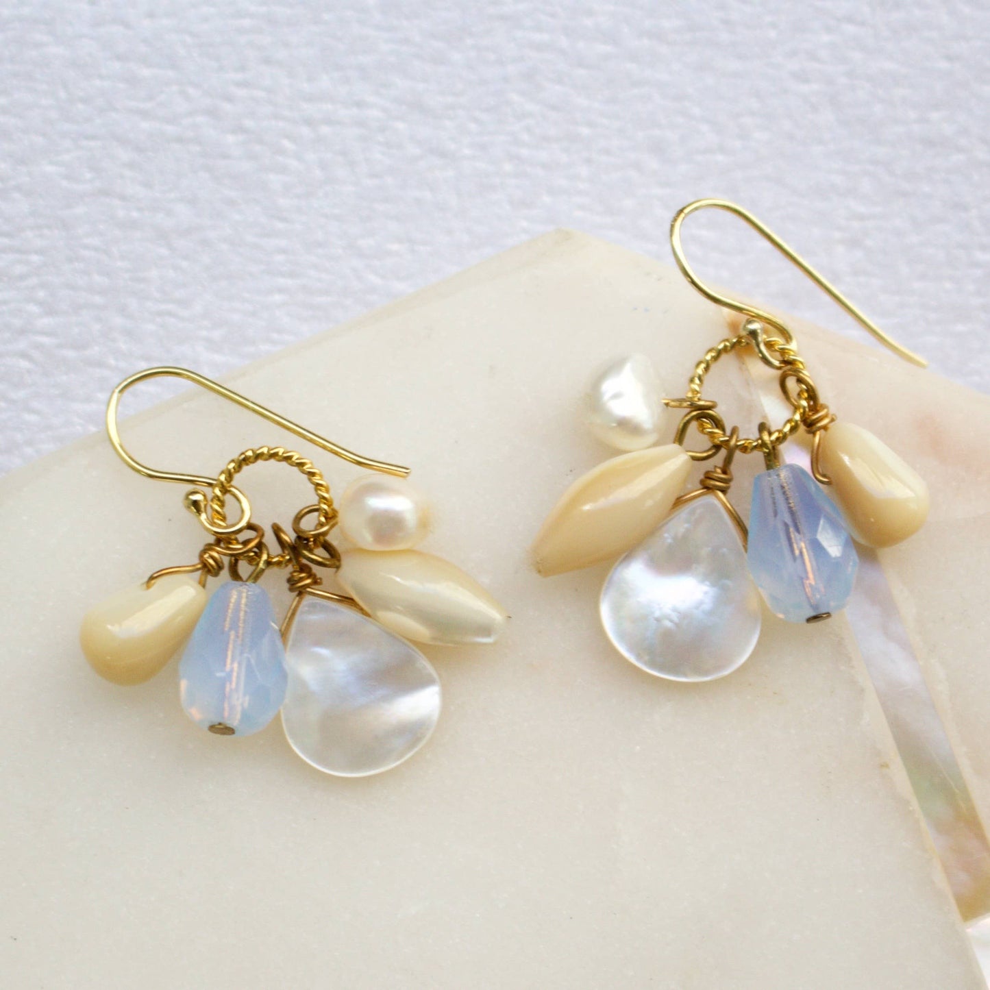 Semi Precious Color Cluster Earrings