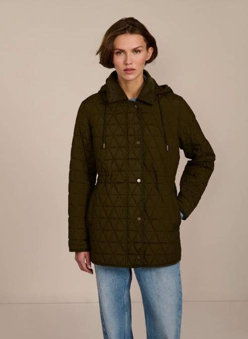 Bedford Quilted Drawstring Jacket — Navy --Large