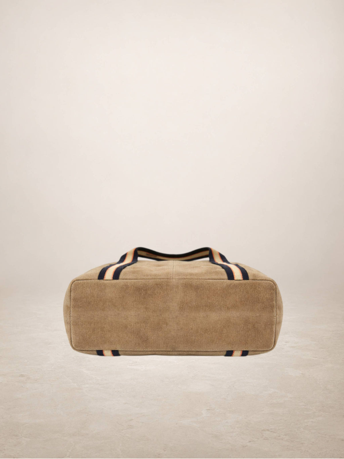 Melody Suede Leather Tote — Taupe