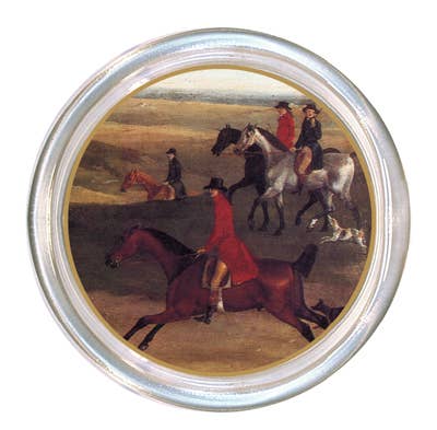 Fox Hunt Scene glass coaster