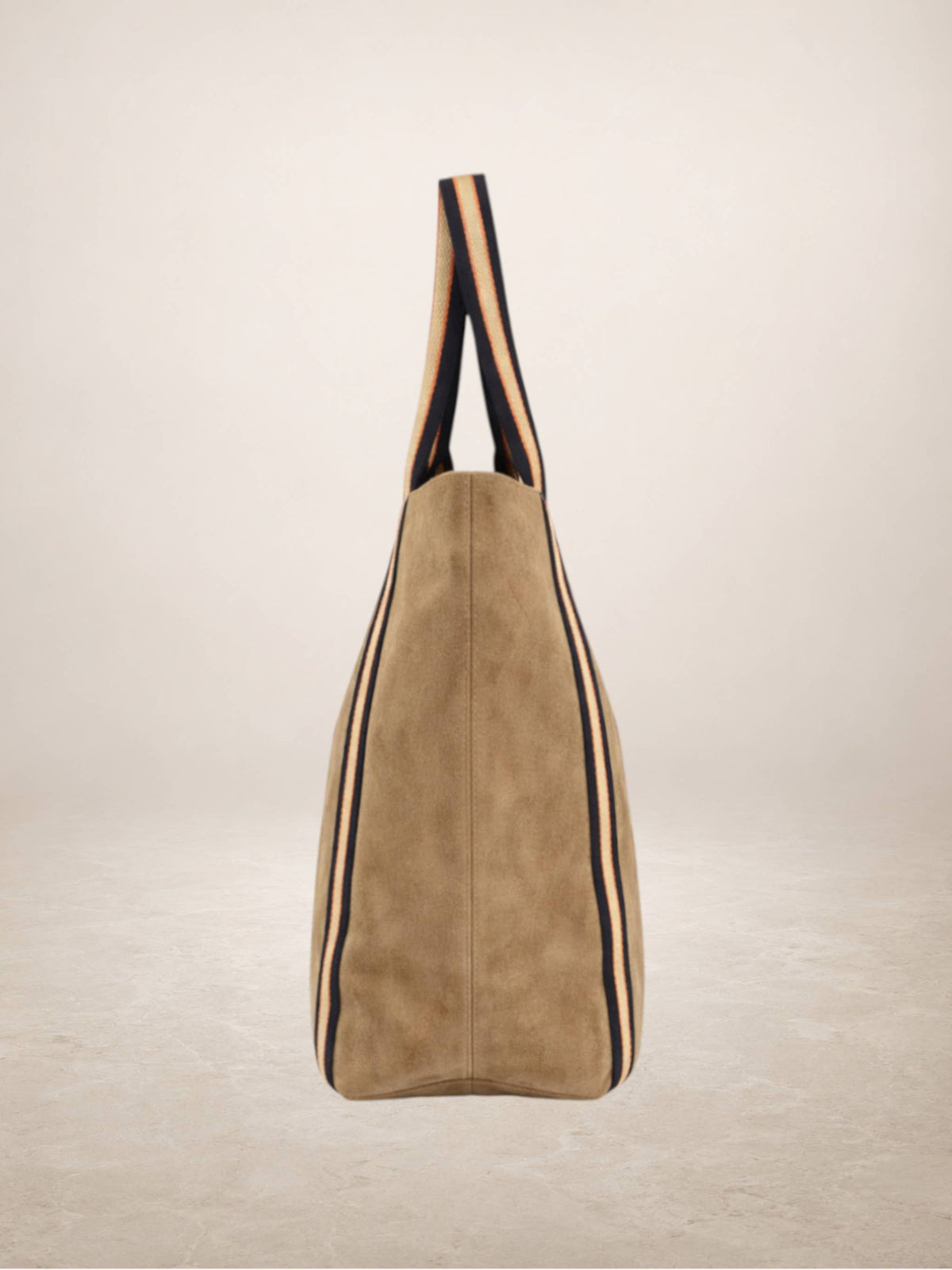 Melody Suede Leather Tote — Coffee Brown