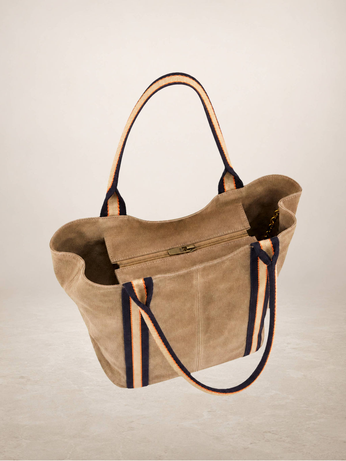 Melody Suede Leather Tote — Olive Green