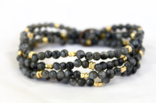 Delicate Semi Precious Stone Mini Stack Bracelet - BC-084