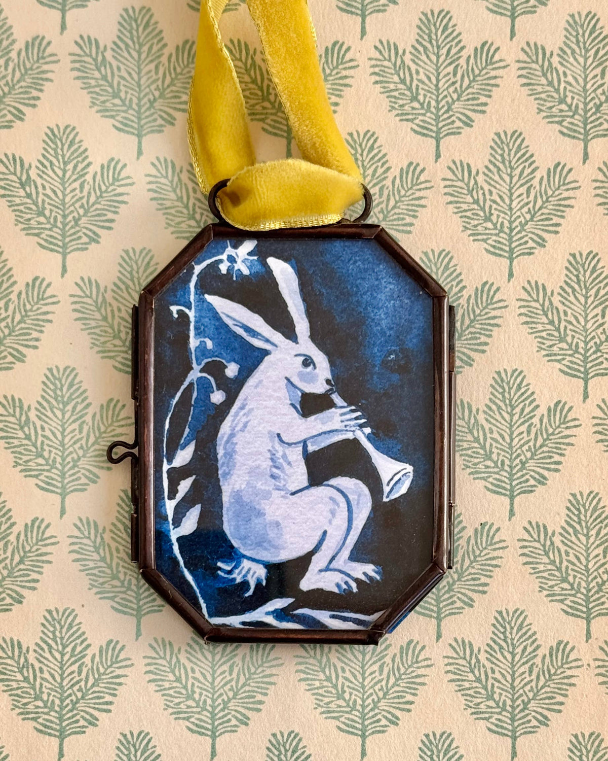 Maris Mirum Festive Hare art locket by Brandie Stonge