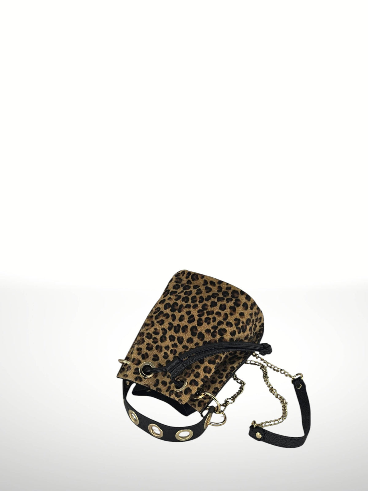 Noelia Zebra Leather Bucket Bag
