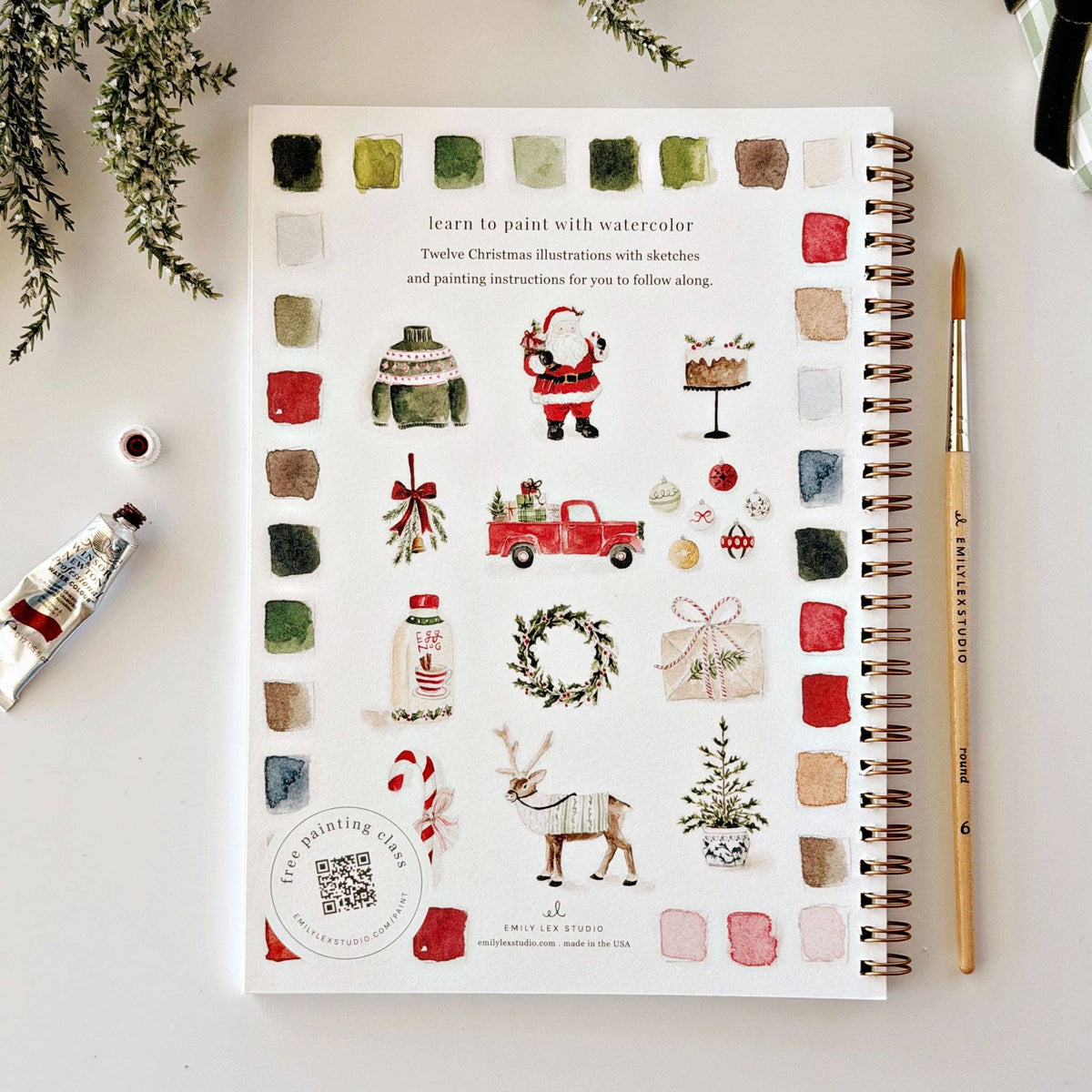 Watercolor Workbook – Classic Christmas