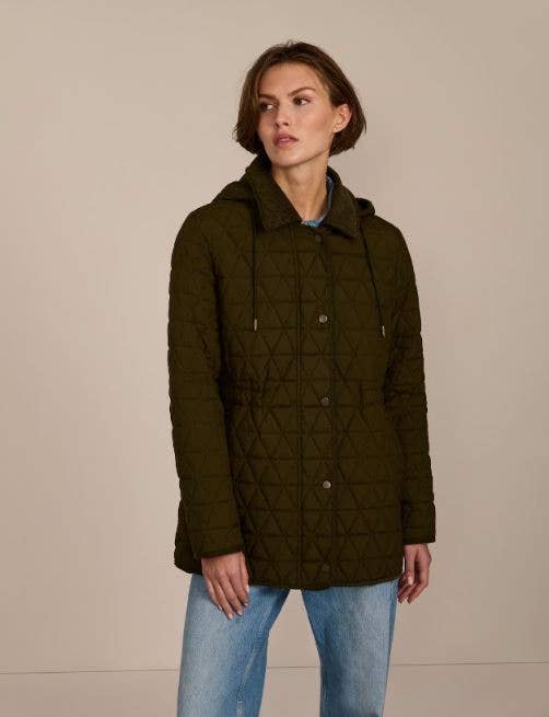 Bedford Quilted Drawstring Jacket — Navy --Medium