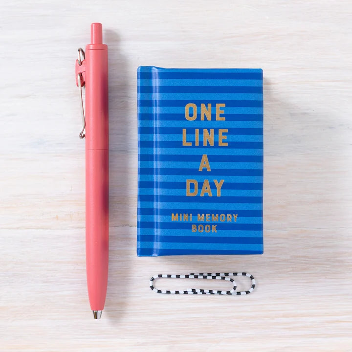 Navy Stripes Mini One Line a Day — A One-Year Memory Book