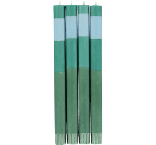 British Colour Tapers Set/4 Striped Blue