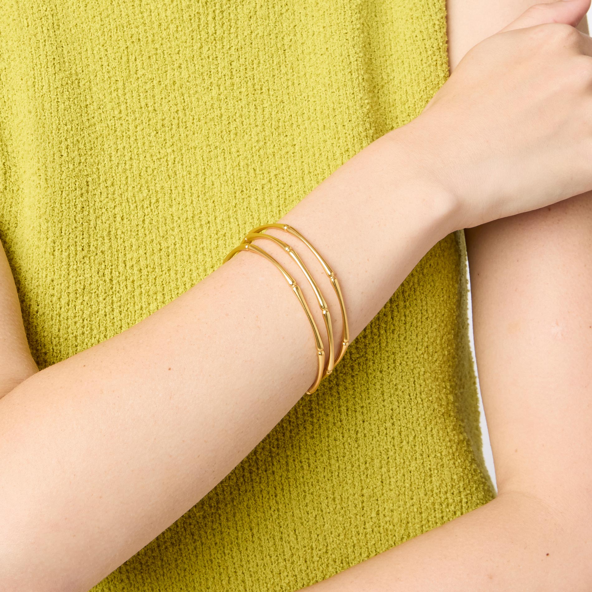 Julie Vos Bamboo Bangle in Gold, Medium – view 2
