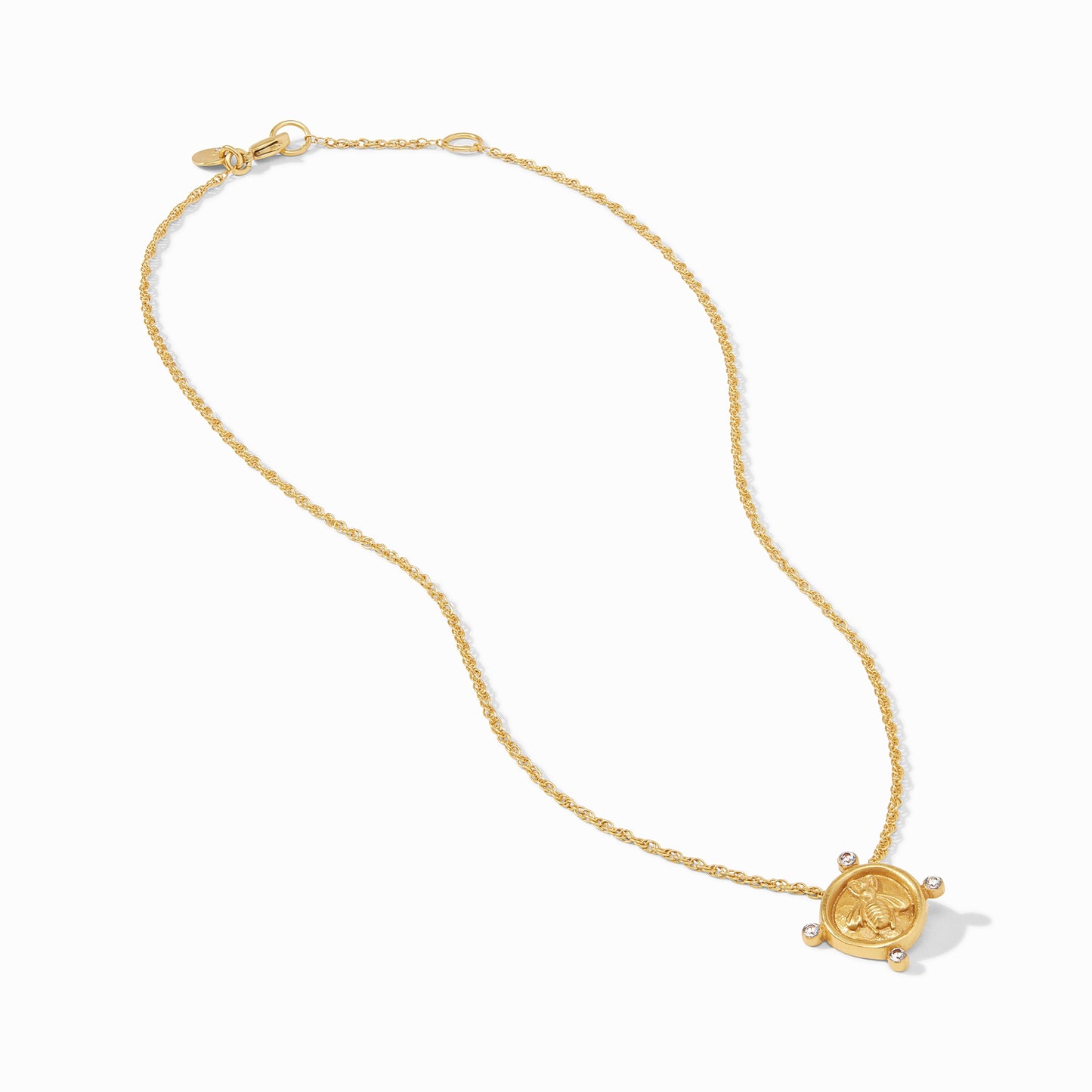 Julie Vos Bee Cameo Solitaire Necklace with cubic zirconia – view 3