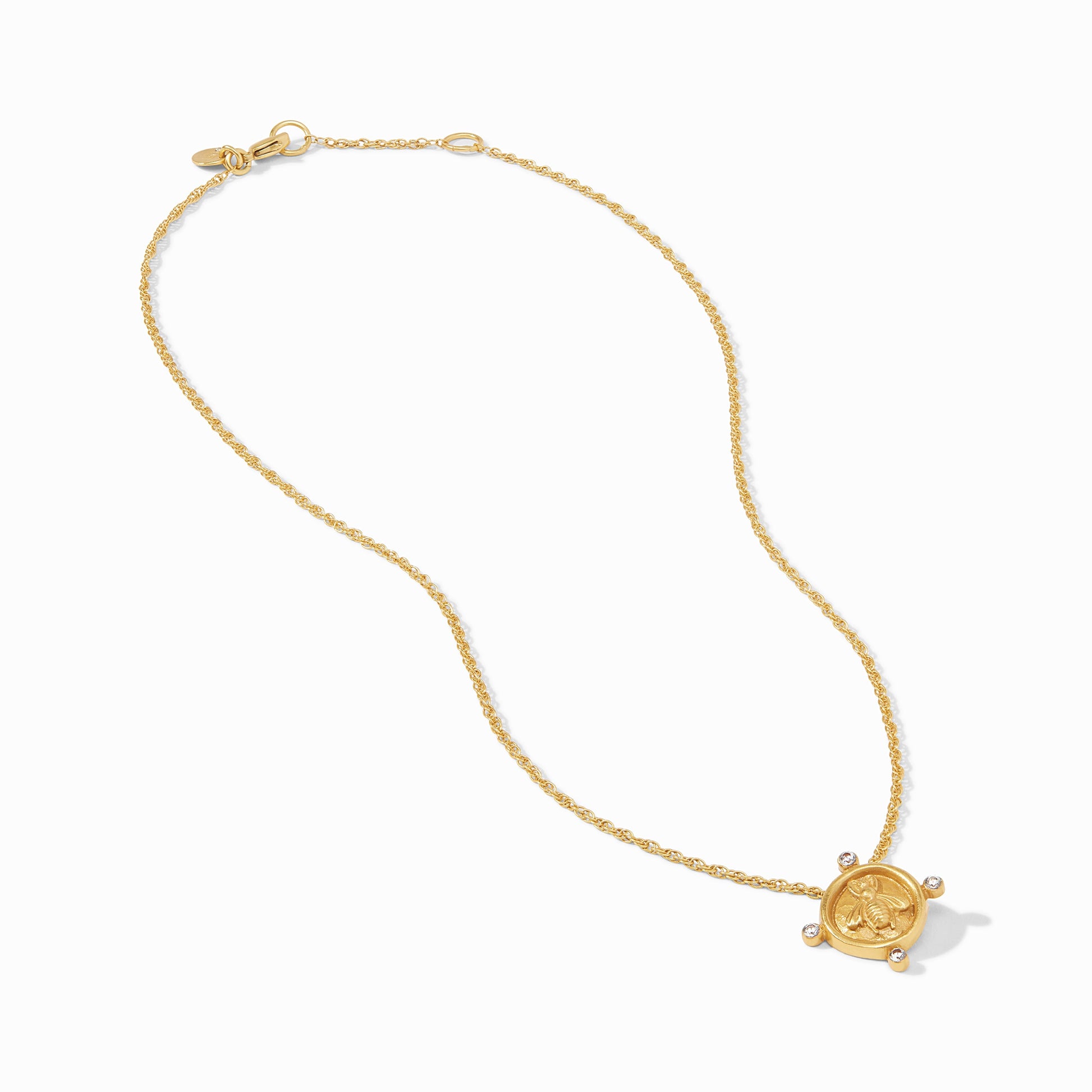 Julie Vos Bee Cameo Solitaire Necklace with cubic zirconia – view 3