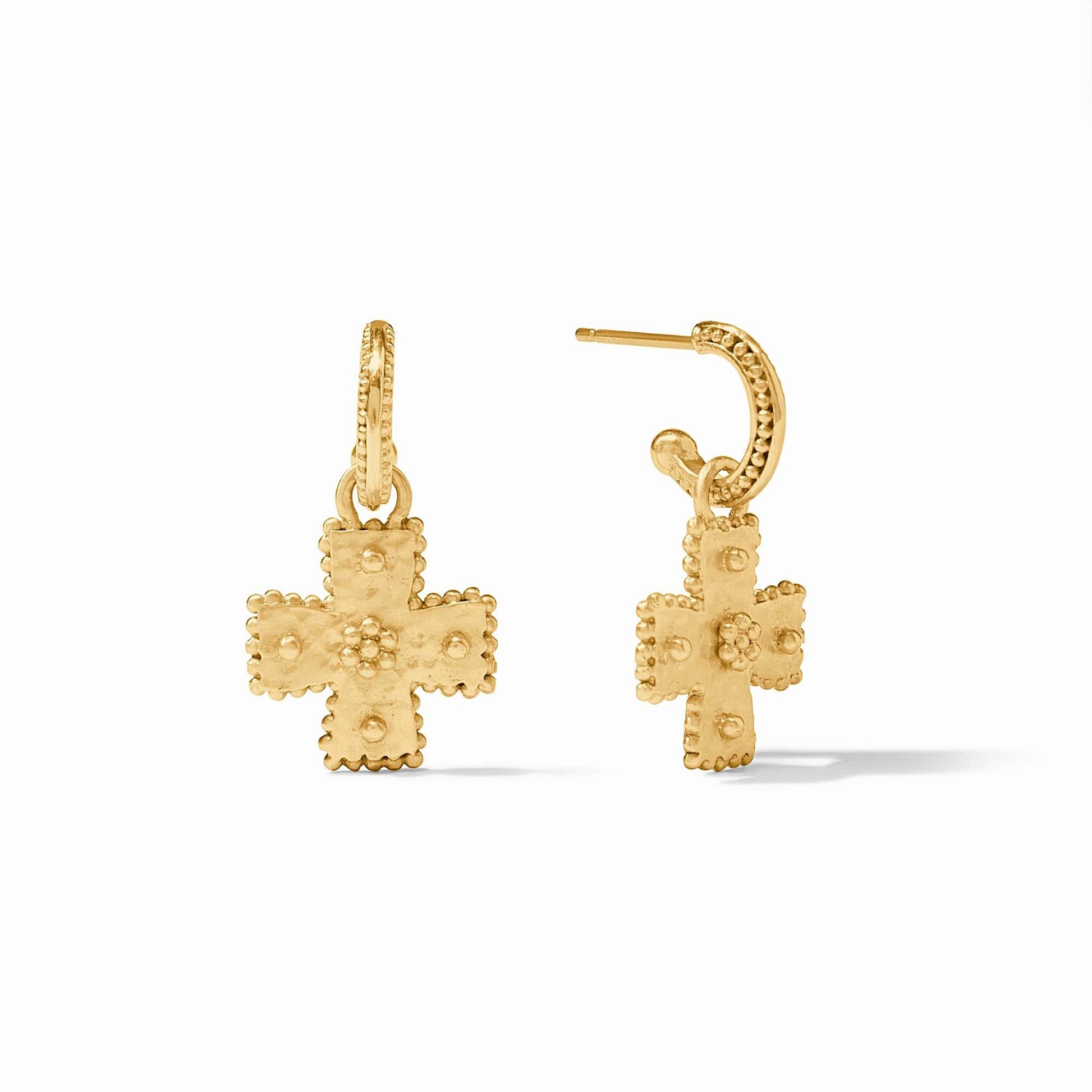 Julie Vos Canterbury Hoop & Charm Earring in Gold