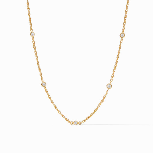 Julie Vos Celeste Delicate Station Necklace in Cubic Zirconia