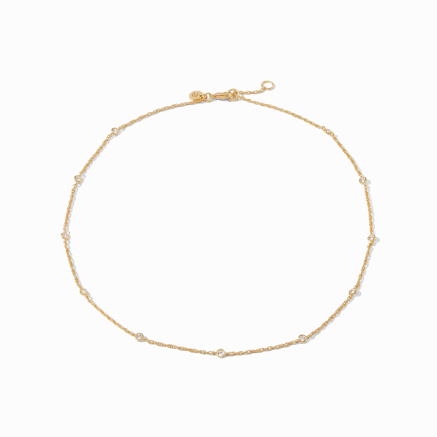 Julie Vos Celeste Delicate Station Necklace in Cubic Zirconia – view 3