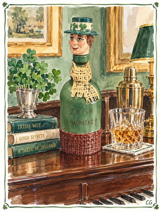 Vintage 1969 Handmade Irish Whiskey Leprechaun Decanter