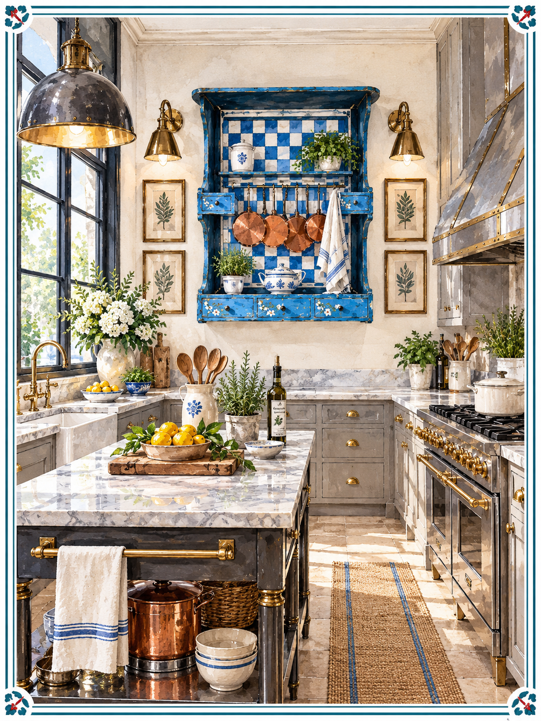 Antique French Painted Kitchen Cupboard from the Paris Flea Market