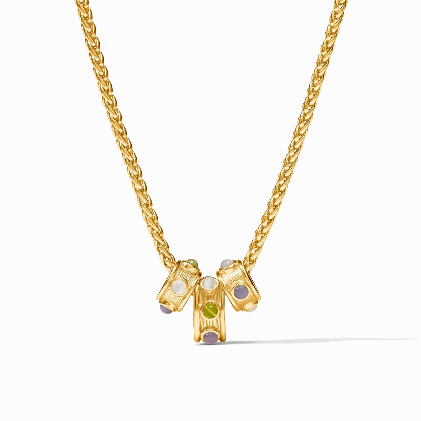 Julie Vos Cobblestone Loop Necklace in Multi-Stone Cat's Eye