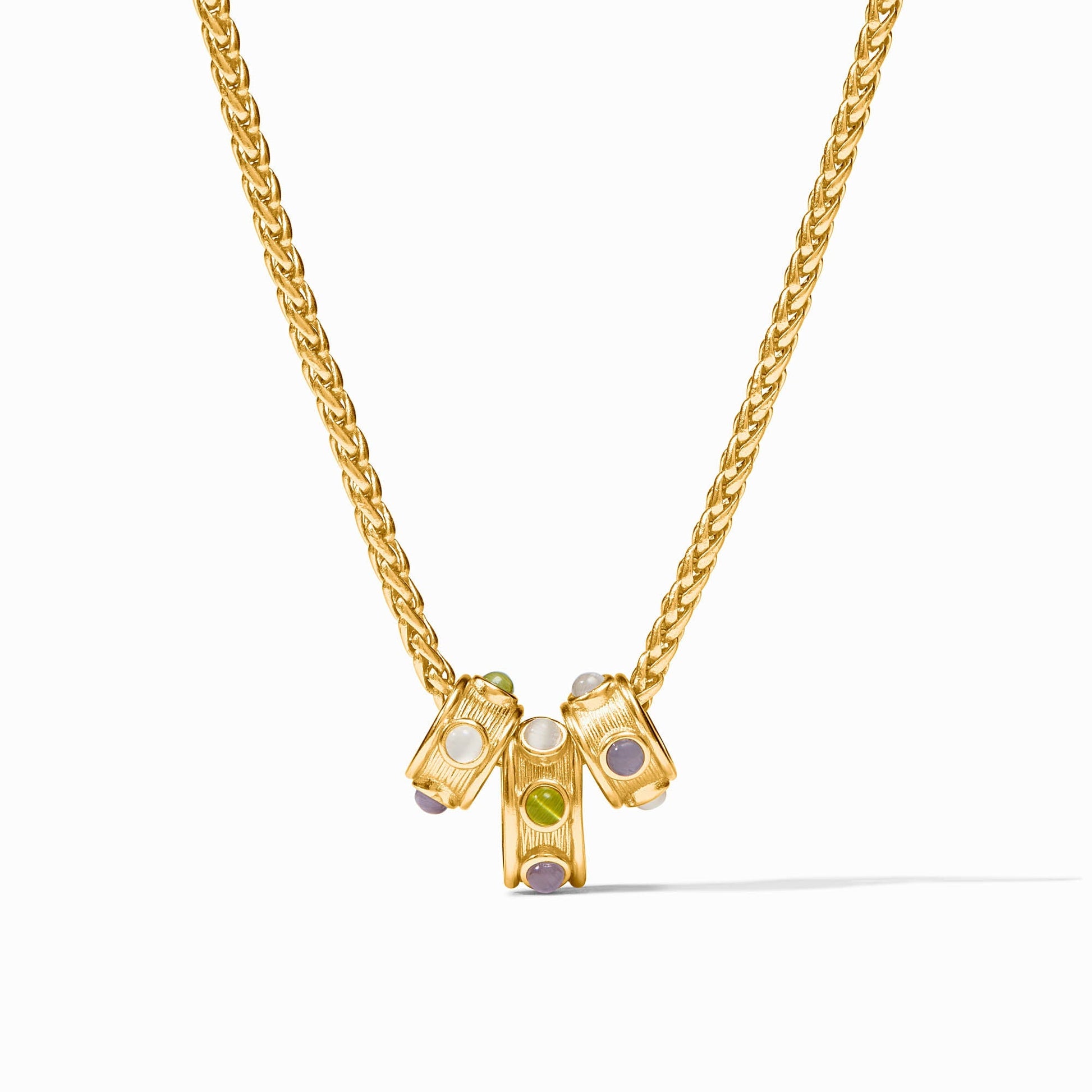 Julie Vos Cobblestone Loop Necklace in Multi-Stone Cat's Eye