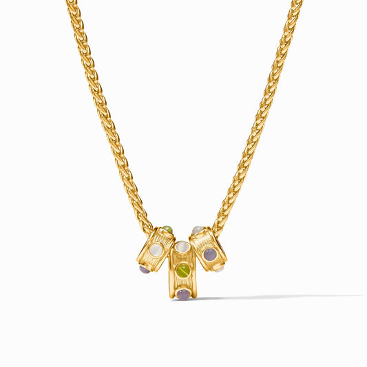 Julie Vos Cobblestone Loop Necklace in Multi-Stone Cat's Eye