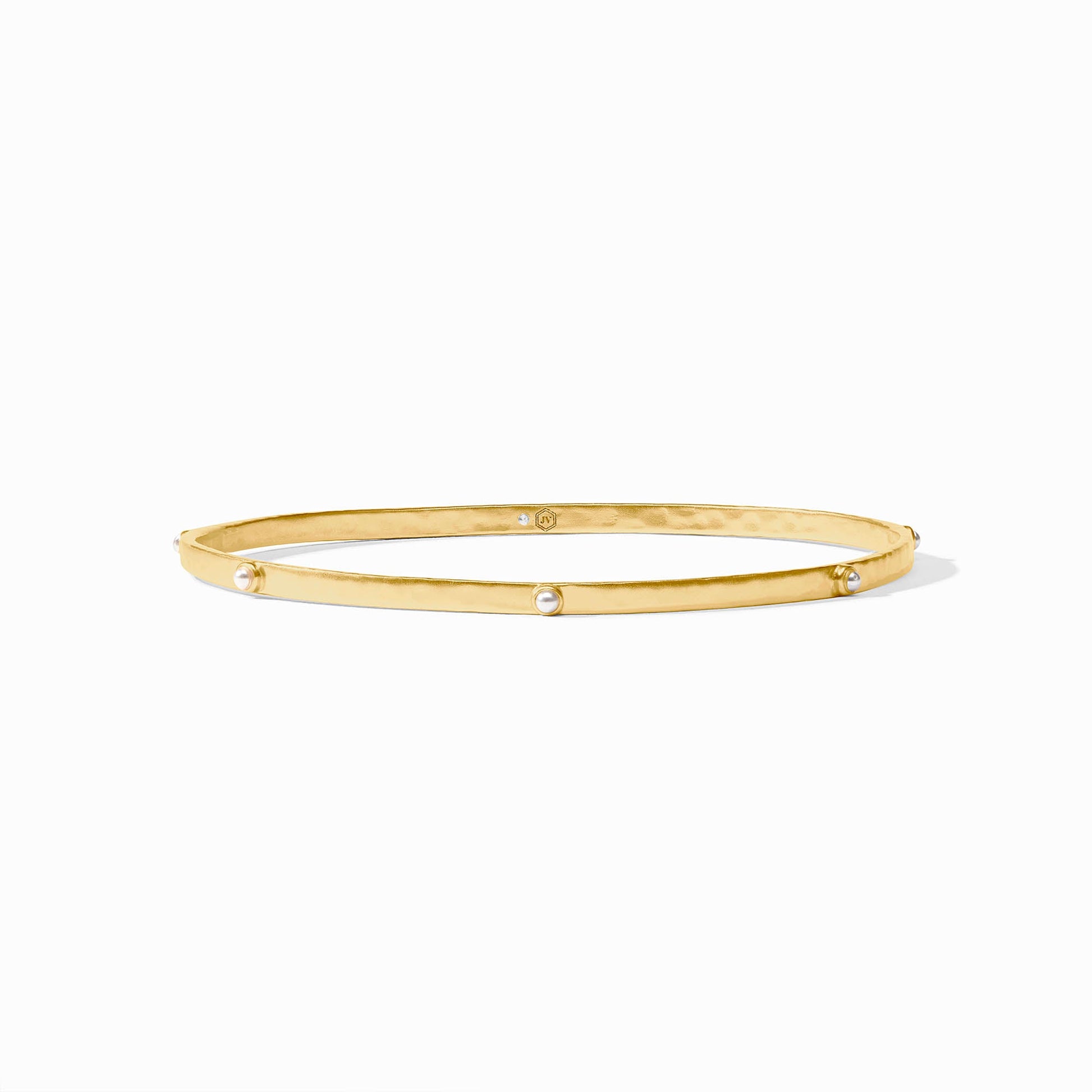 Julie Vos Crescent Stone Bangle in Pearl, Small