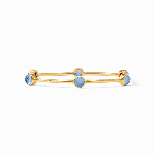 Julie Vos Milano Luxe Bangle in Iridescent Chalcedony Blue, Small