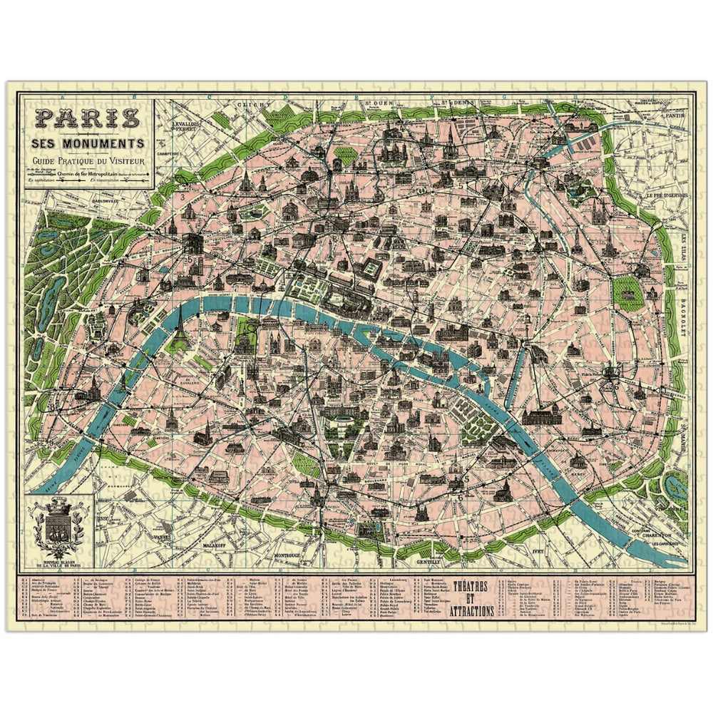 Vintage Map of Paris Puzzle