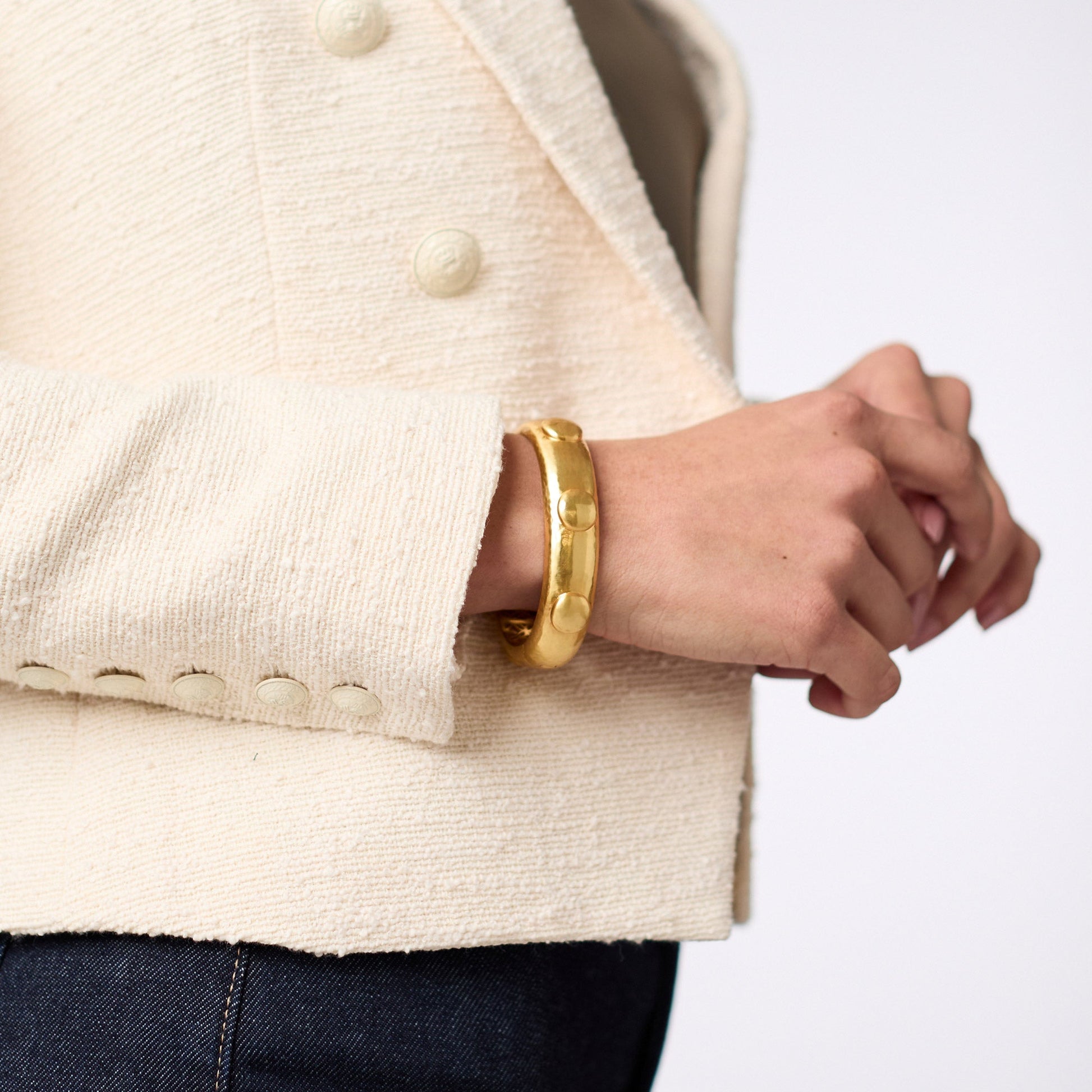 Julie Vos Solara Hinge Bangle in Gold – view 2
