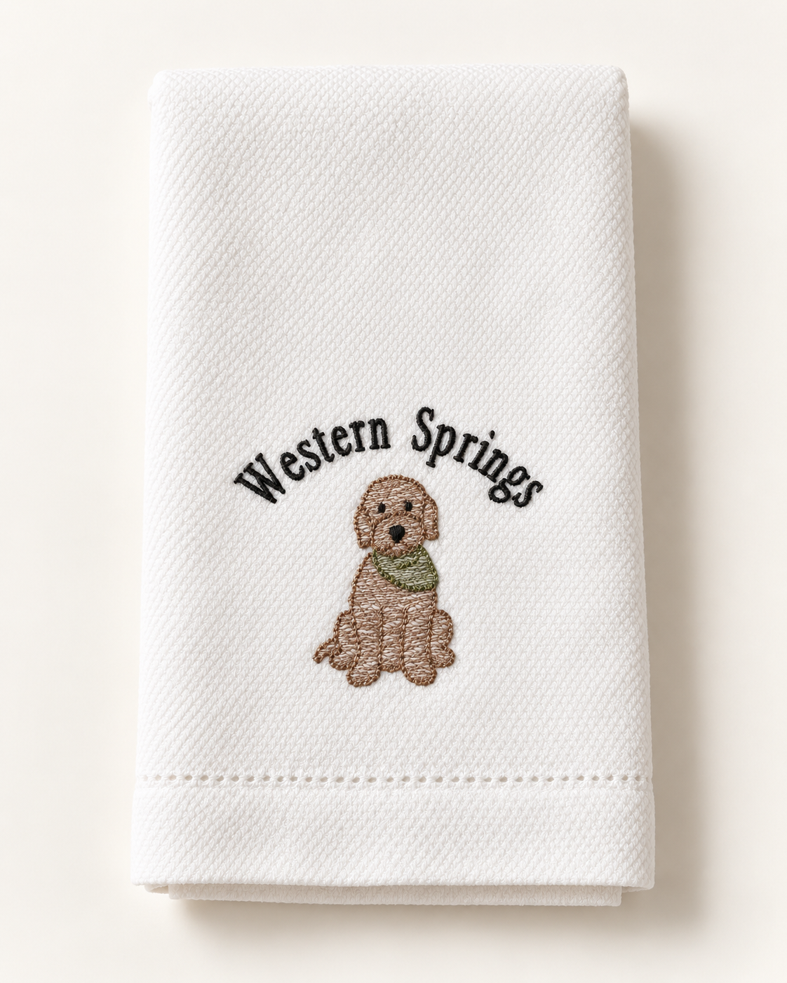 Doodle Dog Embroidered Towel