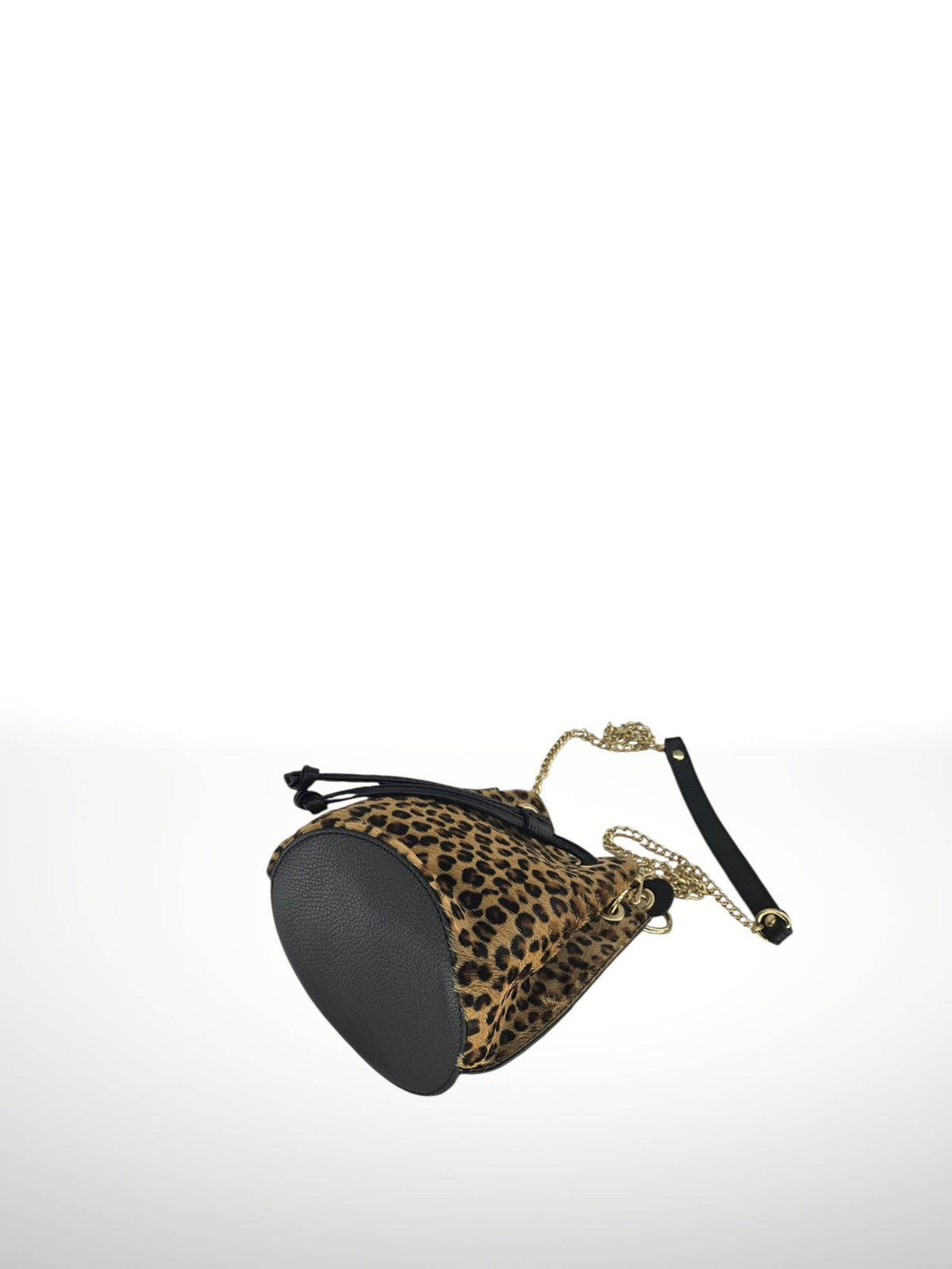 Noelia Zebra Leather Bucket Bag
