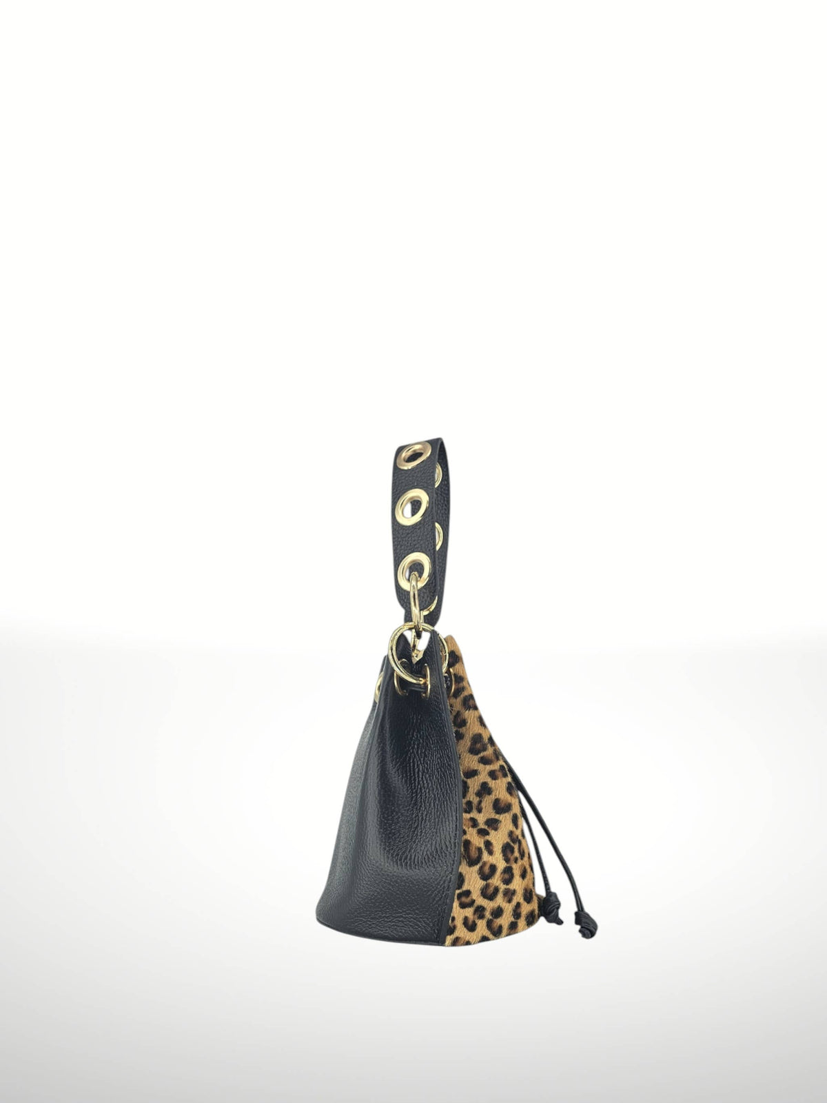 Noelia Zebra Leather Bucket Bag