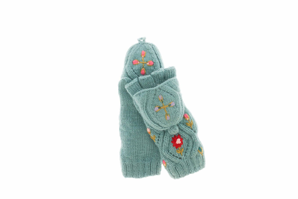 Tilly Convertible Mittens: Turquoise