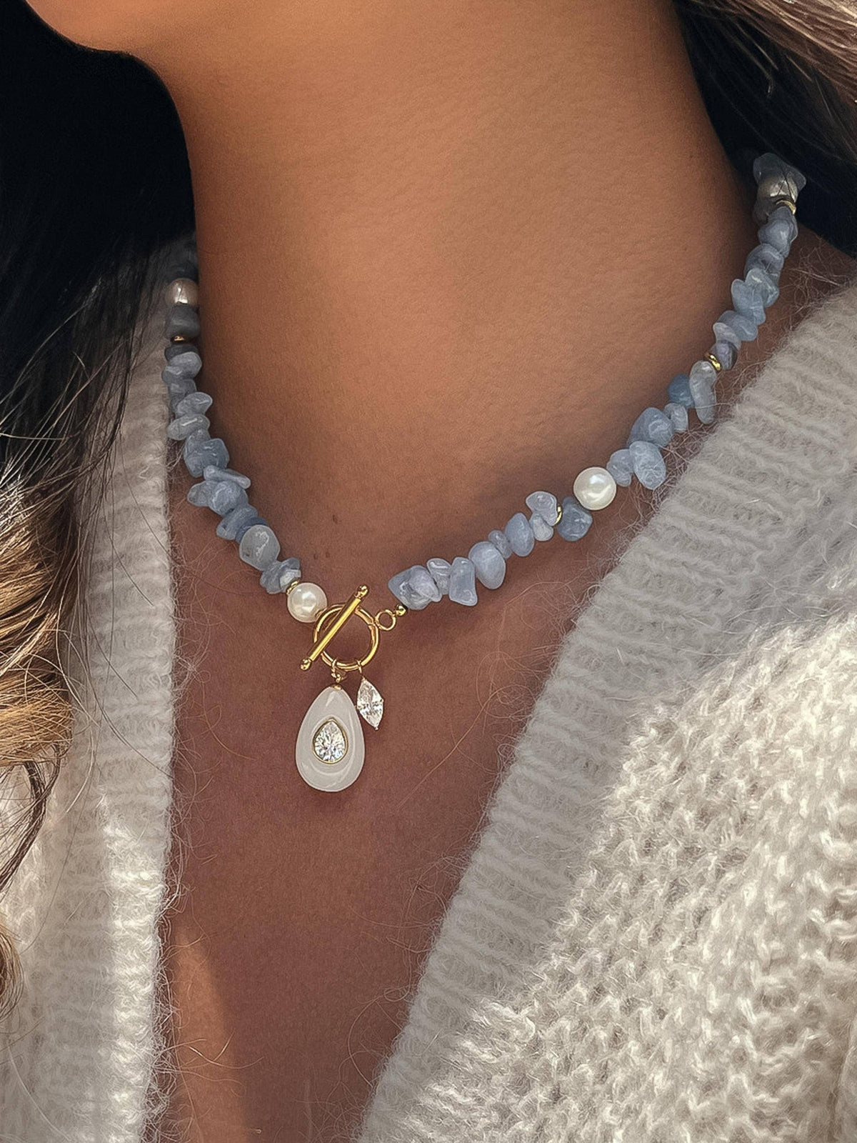 Cercey Necklace — Blue