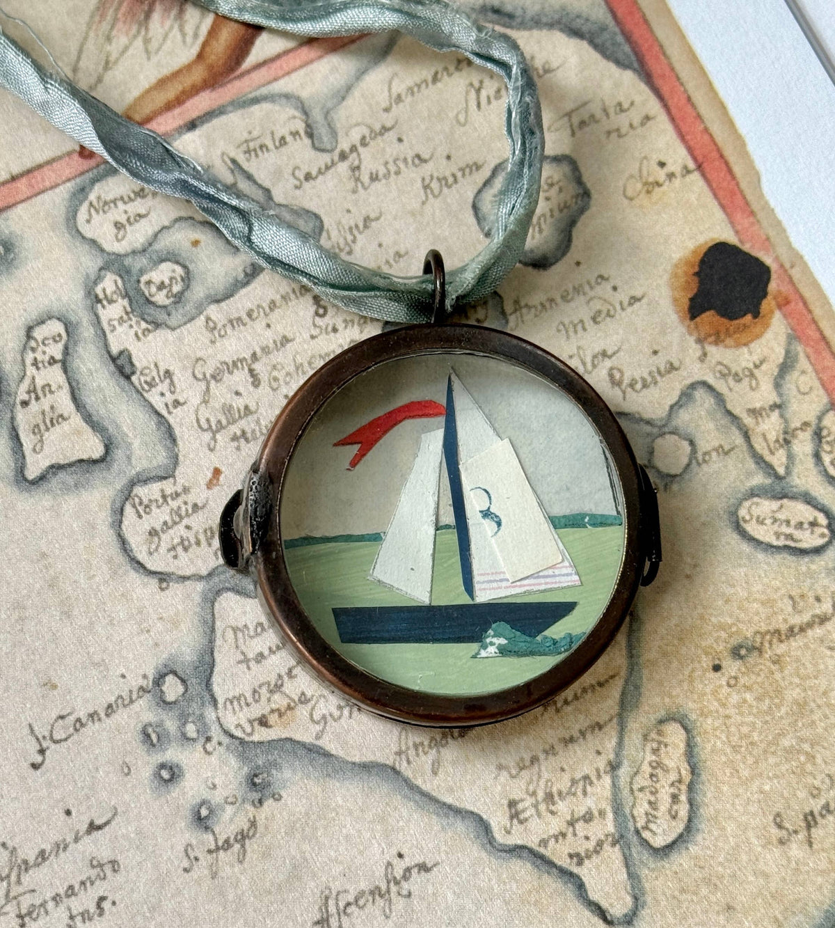 Maris Mirum Sail No. 8 art locket by Brandie Stonge