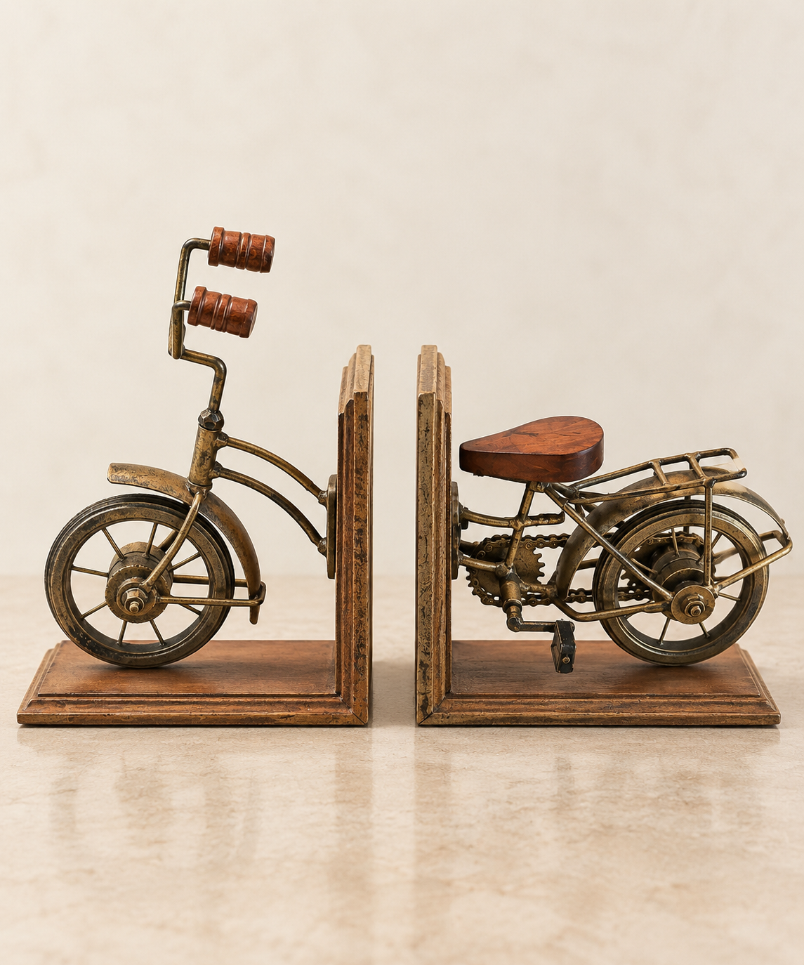 Vintage Motorcycle Bookends