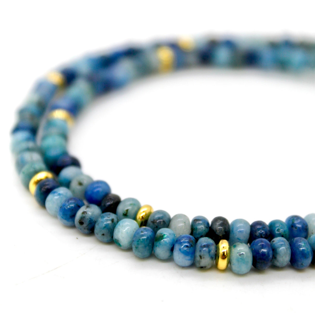 Blue Line Jasper + Gold Necklace - NC-506G