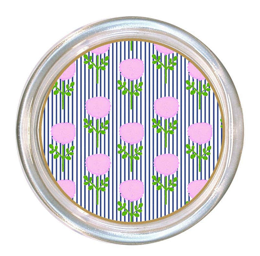 Marigold Ticking Stripe Pink by Laura Park Coaster