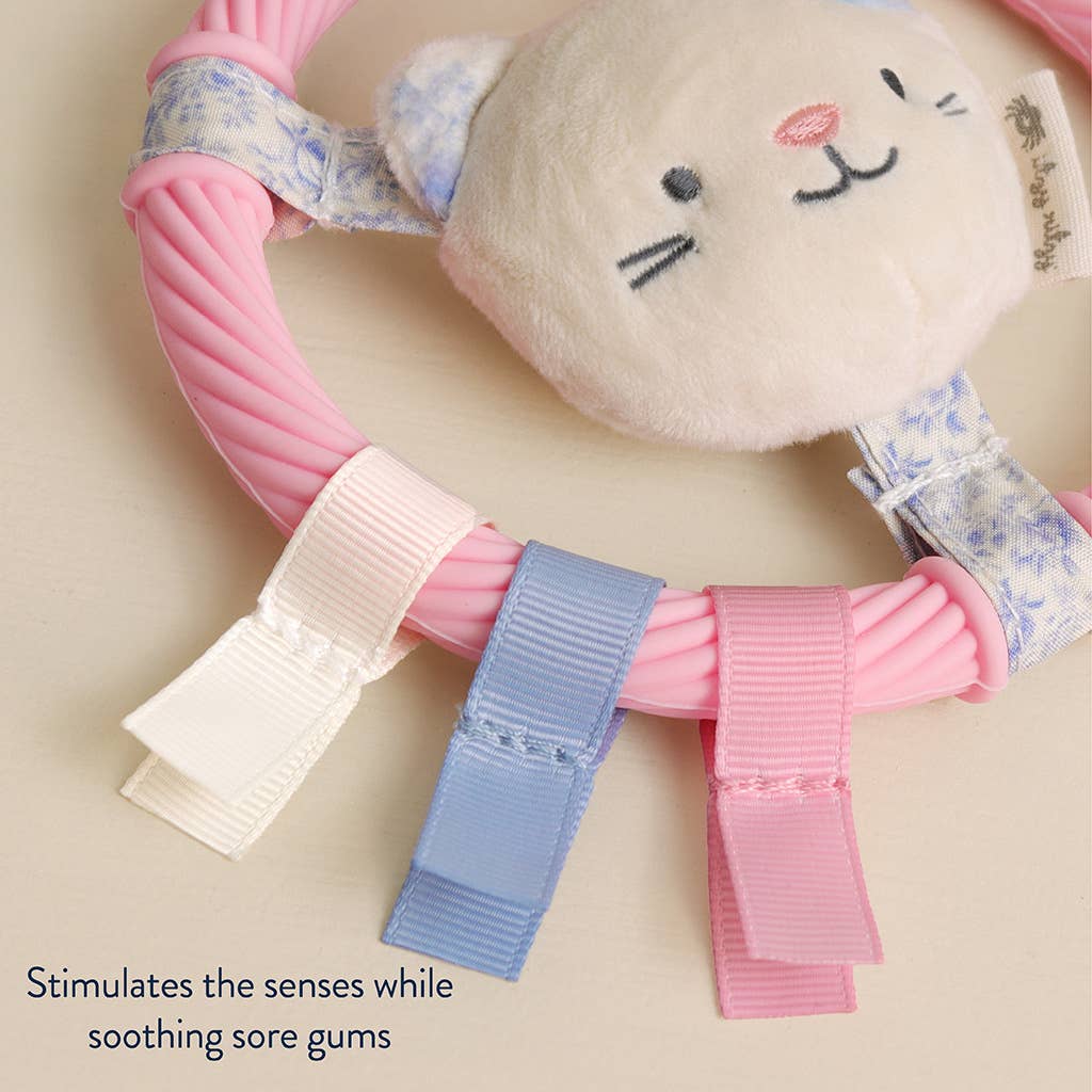 Itzy Ring Pal™ - Teething Ring with Plush Character: Taupe Bear