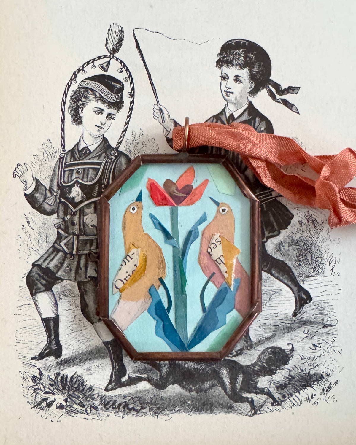 Maris Mirum Love Birds art locket by Brandie Stonge