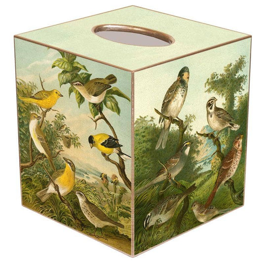 Yellow Birds decorative tissue box cover