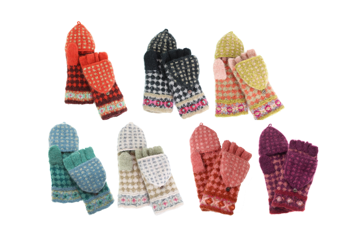 Rita Convertible Mittens: Peach