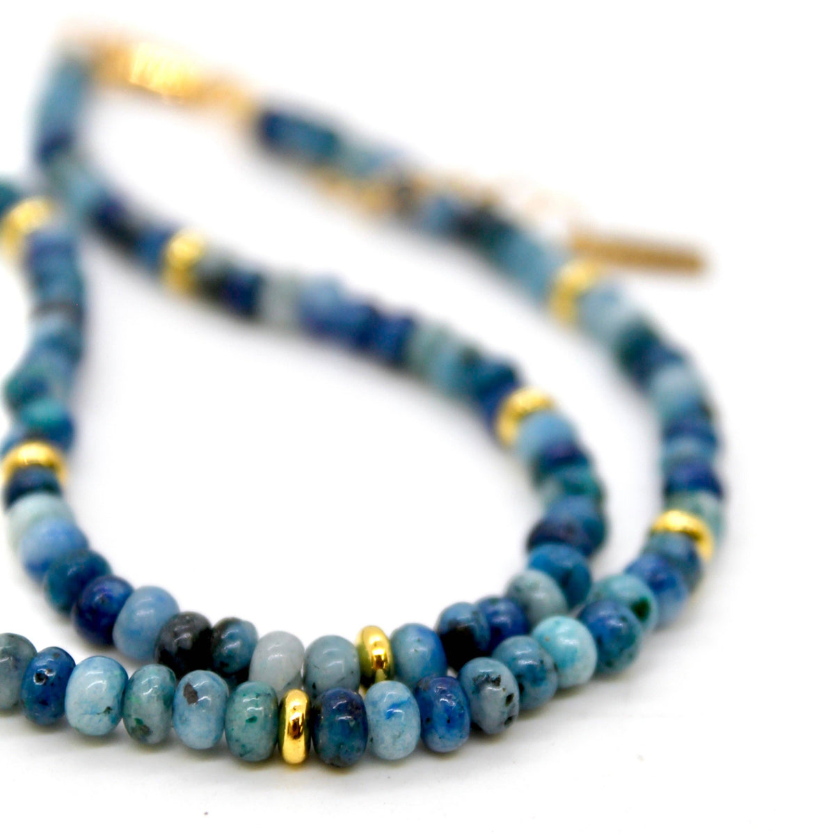Blue Line Jasper + Gold Necklace - NC-506G