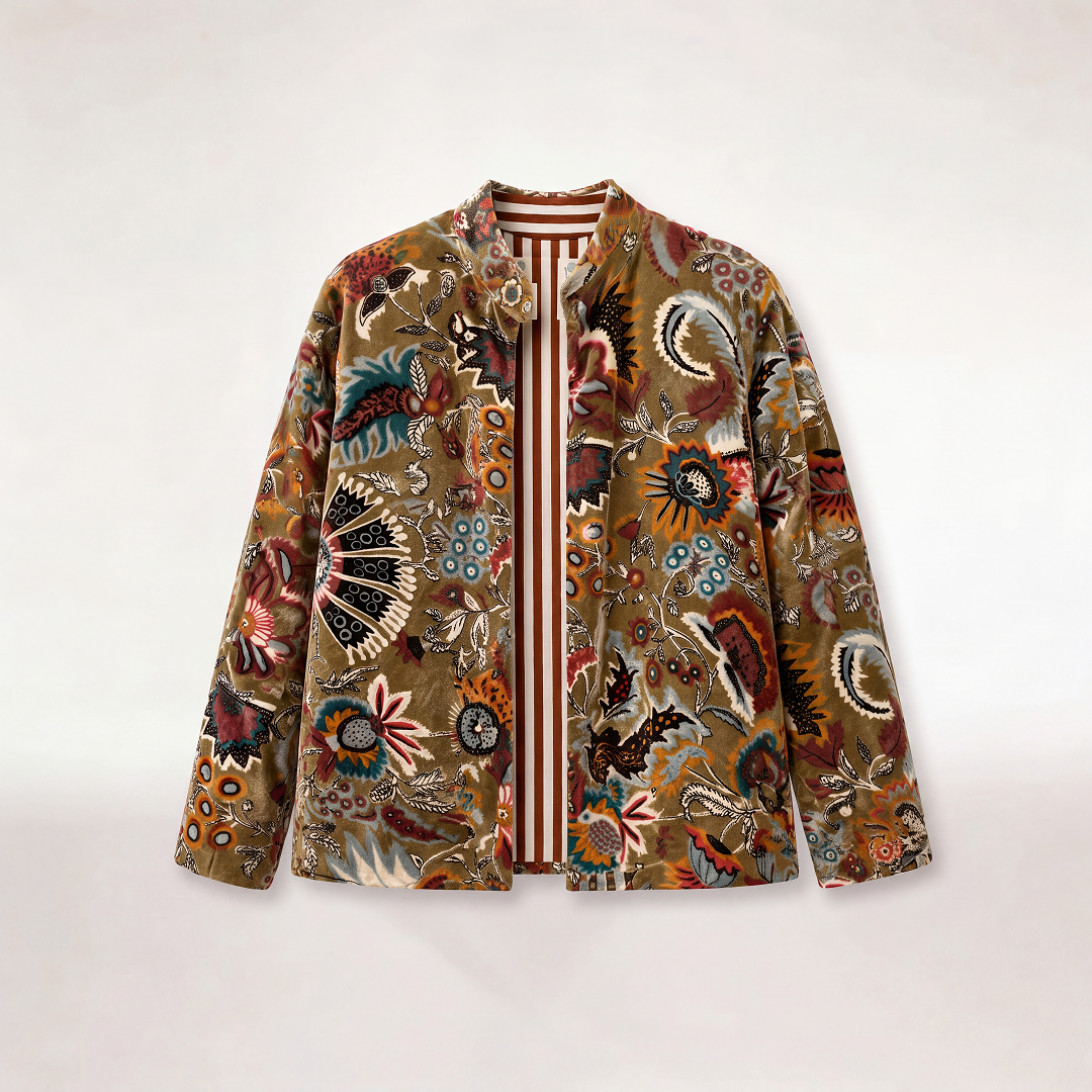 Bohemian Garden Velvet Jacket – Brown