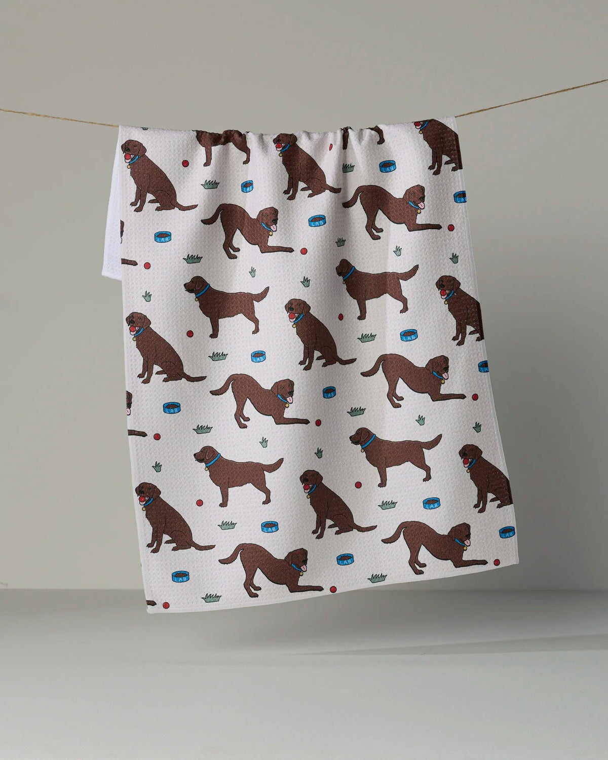 Lab Pals Tea Towel: Yellow-lab