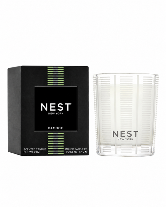Nest Bamboo Votive with gift box on white background
