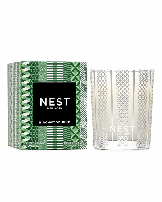 Nest Birchwood Pine Votive Candle with gift box on white background