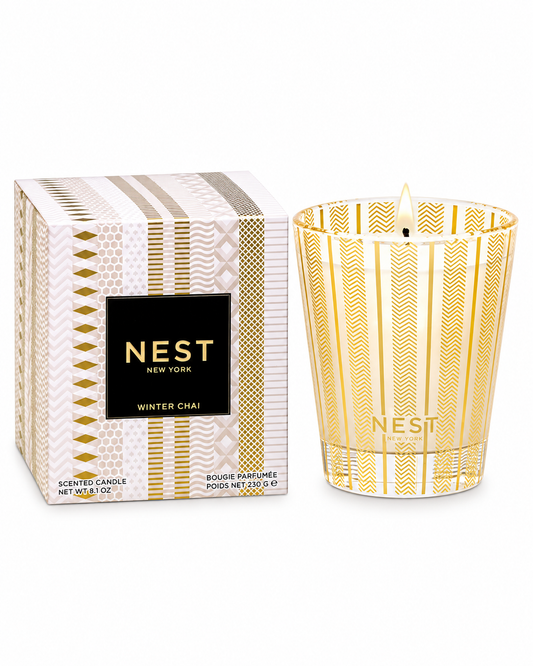 Nest Winter Chai Classic Candle with gift box on white background