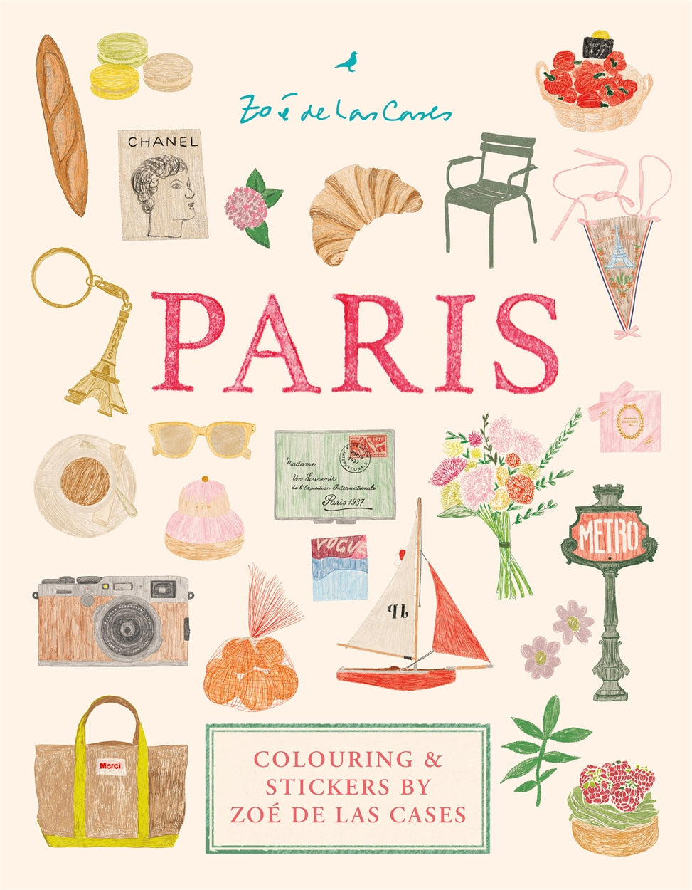 Paris: Colouring and Stickers by Zoé de Las Cases — illustrated cover